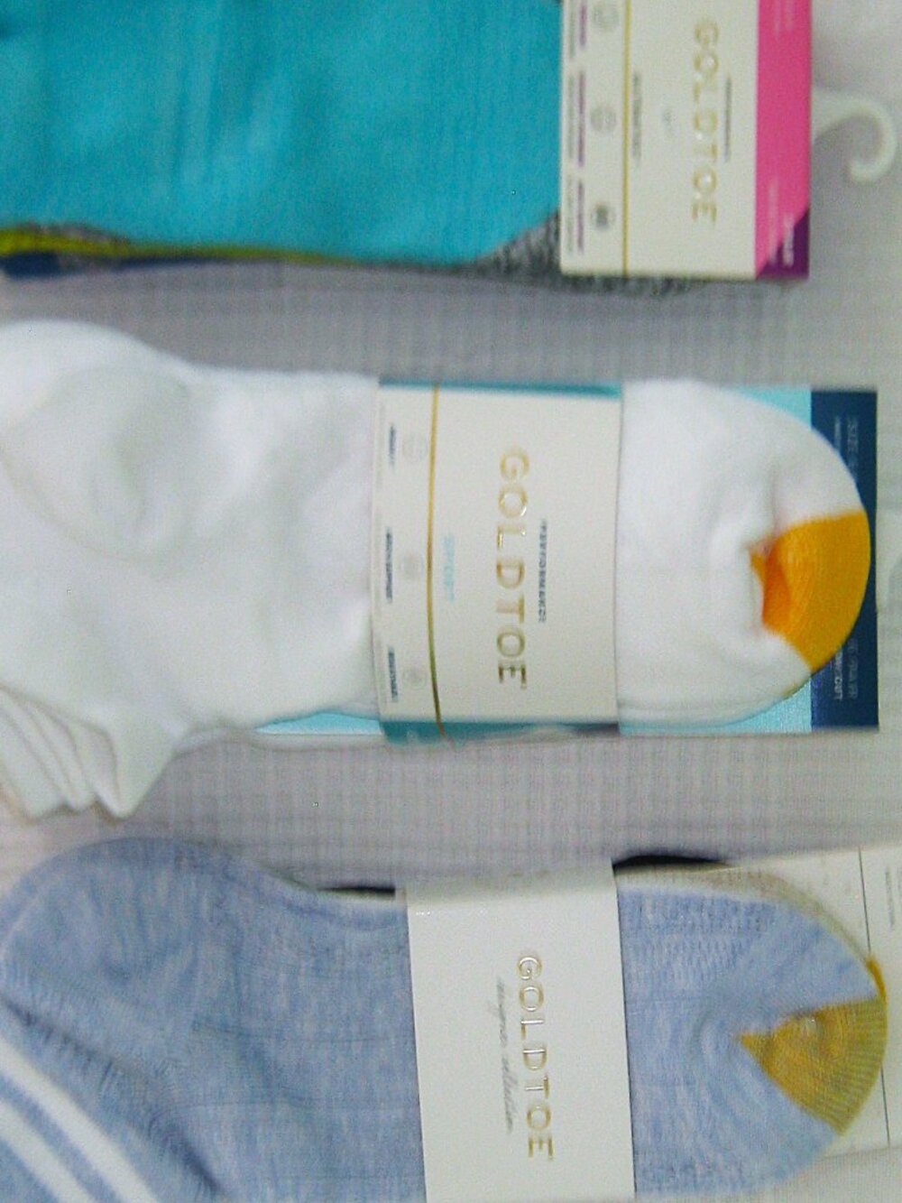 LOT 3 Packs Womens GoldToe Performance Socks White Designer Colors Ultratec 6-9